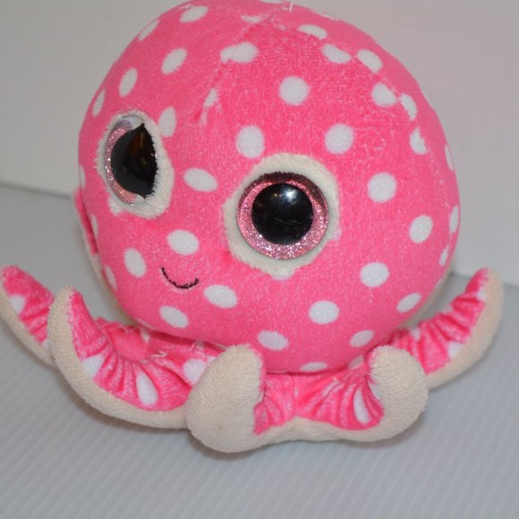 TY Beanie Boos Plush Ollie Octopus Pink White Polka Dot Toy 5" Stuffed Animal - Picture 2 of 8